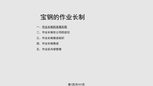 宝钢的作业长制PPT课件