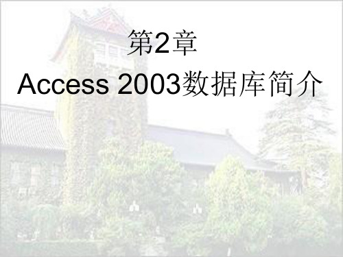 第2章 Access 2003 数据库简介