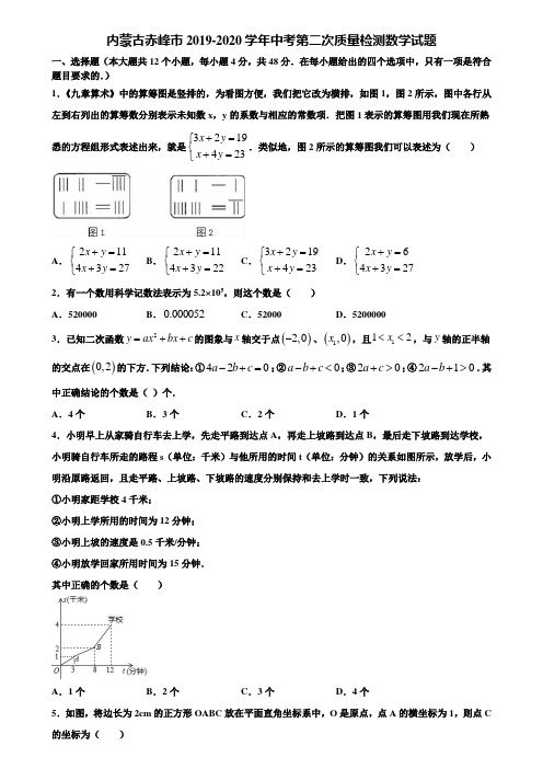 内蒙古赤峰市2019-2020学年中考第二次质量检测数学试题含解析