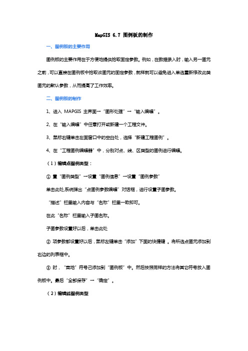 MapGIS6.7的图例板制作