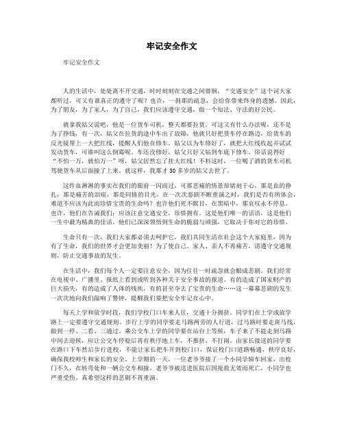 牢记安全作文