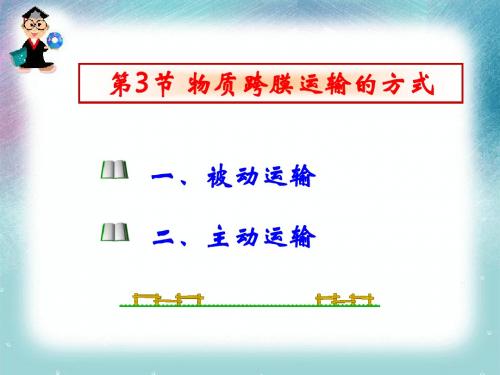 第3节 物质跨膜运输的方式