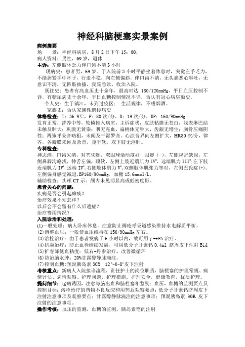 神经科护理实景案例文稿