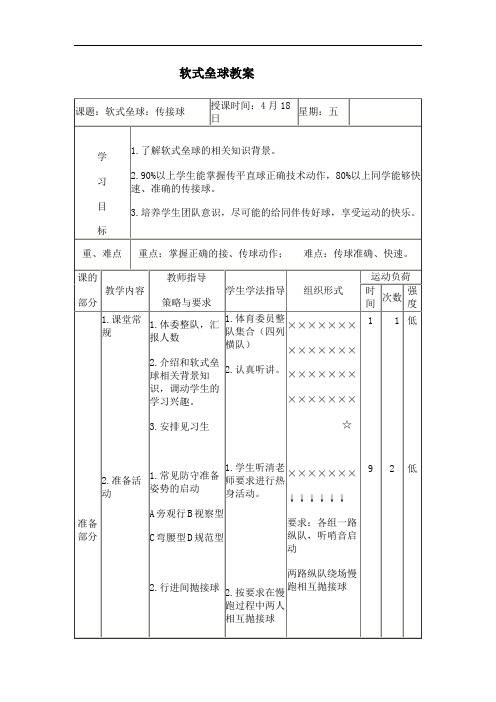 软式垒球教案