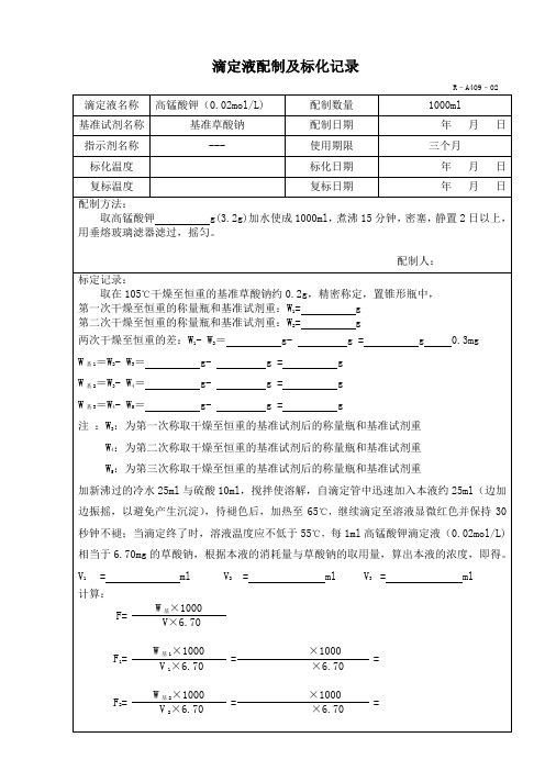 高锰酸钾0.02molL