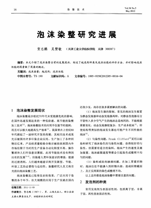 泡沫染整研究进展