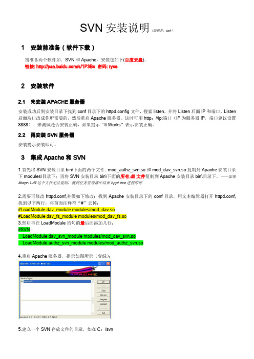 SVN部署手册以及安装包