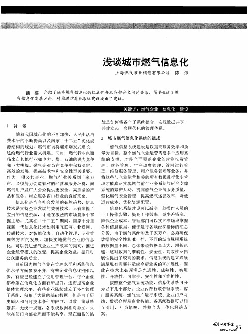 浅谈城市燃气信息化