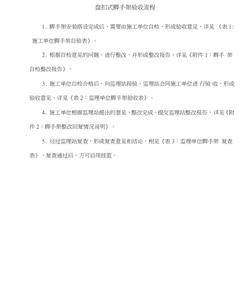 盘扣式脚手架验收流程-盘扣式脚手架验收标准