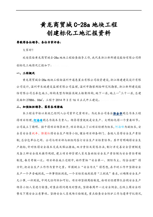 创建标化工地汇报