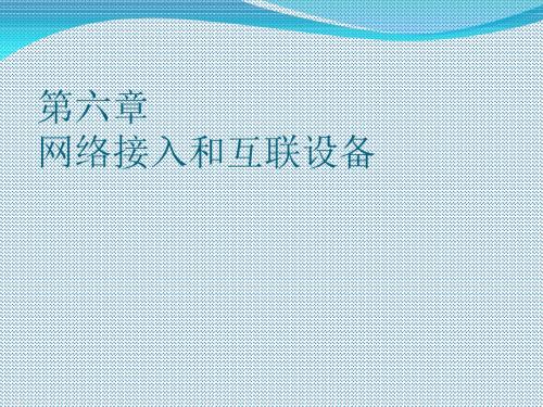 网络接入和互联设备培训讲义(PPT29张)