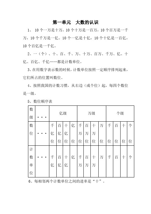 第一单元大数的认识