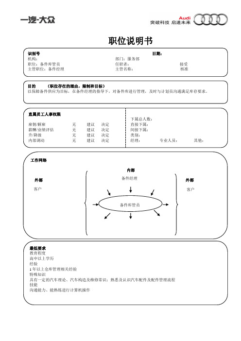 1-12_备件库管员职位说明书