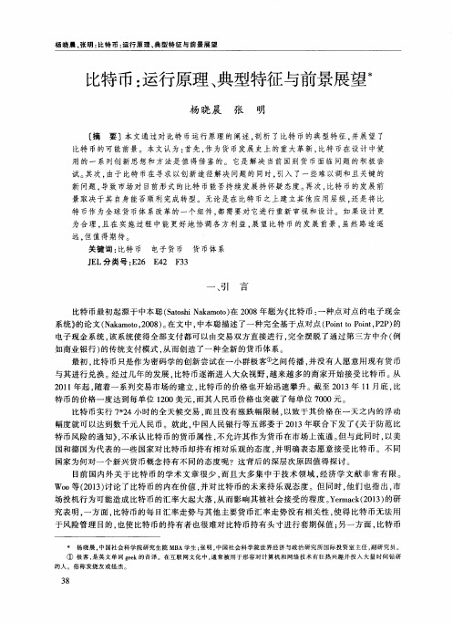比特币：运行原理、典型特征与前景展望