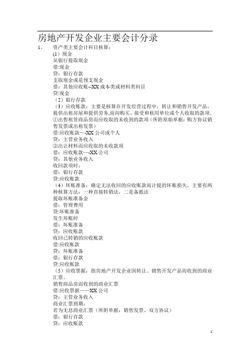 房地产开发企业会计分录(超全)