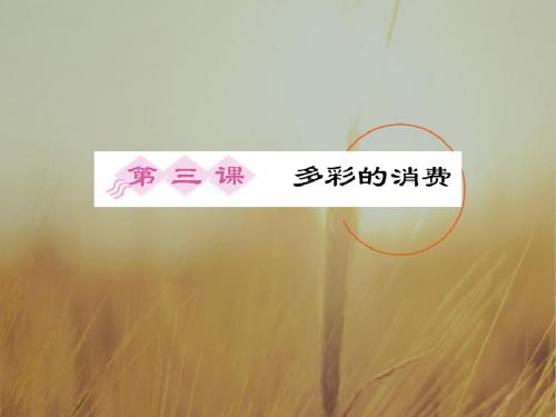 最新-2018高考政治总复习 1-3 多彩的消费课件 新课标 