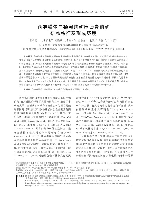 西准噶尔白杨河铀矿床沥青铀矿矿物特征及形成环境