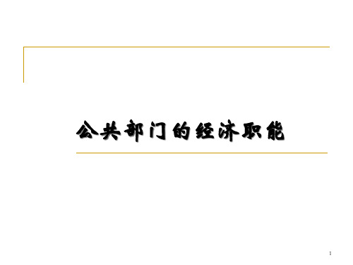 公共部门的经济职能精品PPT课件