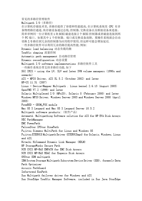 常见的多路径管理软件