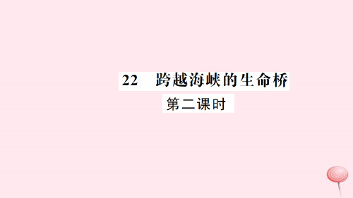 2021-2022新人教版四年级语文上册第六组22跨越海峡的生命桥(第2课时)习题课件.ppt