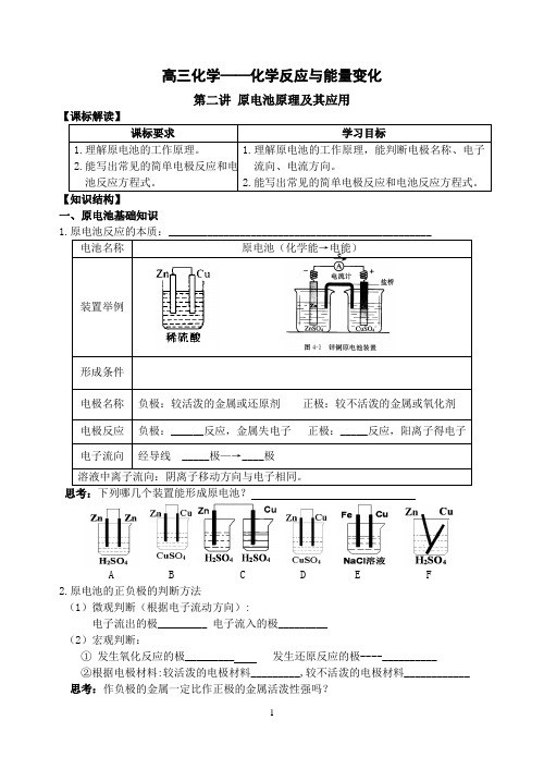 原电池原理及其应用