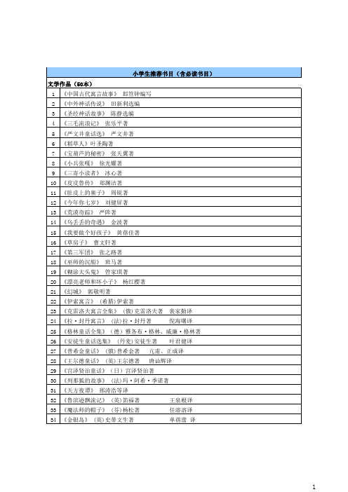 1-6年级小学生必读图书目录1