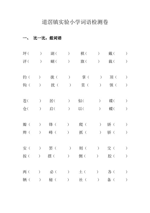 道滘镇实验小学六年级词语检测卷