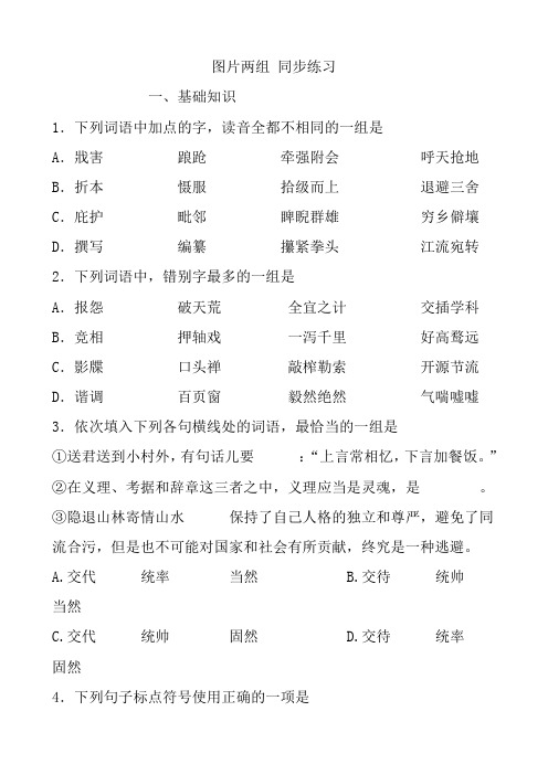 高中语文图片两组同步练习 苏教版 必修2