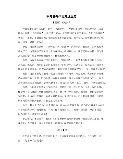 山东中考满分作文精选5篇 (19)