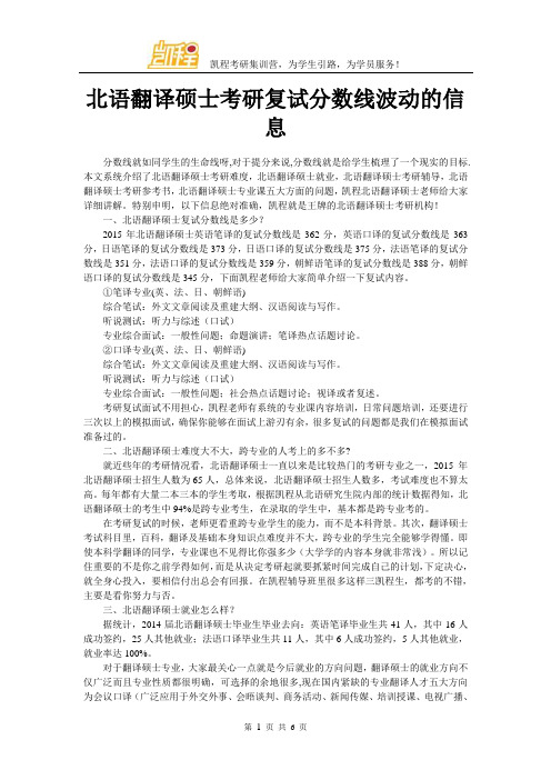 北语翻译硕士考研复试分数线波动的信息