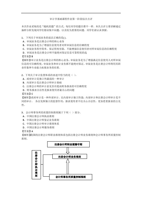 审计学基础课程作业第一阶段综合点评