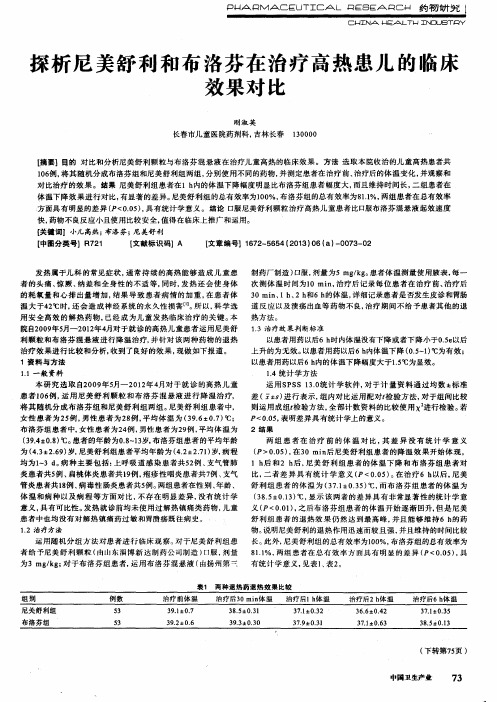 探析尼美舒利和布洛芬在治疗高热患儿的临床效果对比