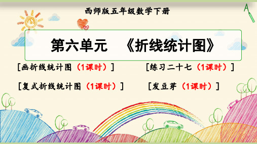 【优质】西师版小学数学五年级下册第六单元《折线统计图》单元课件(含整理复习与练习)