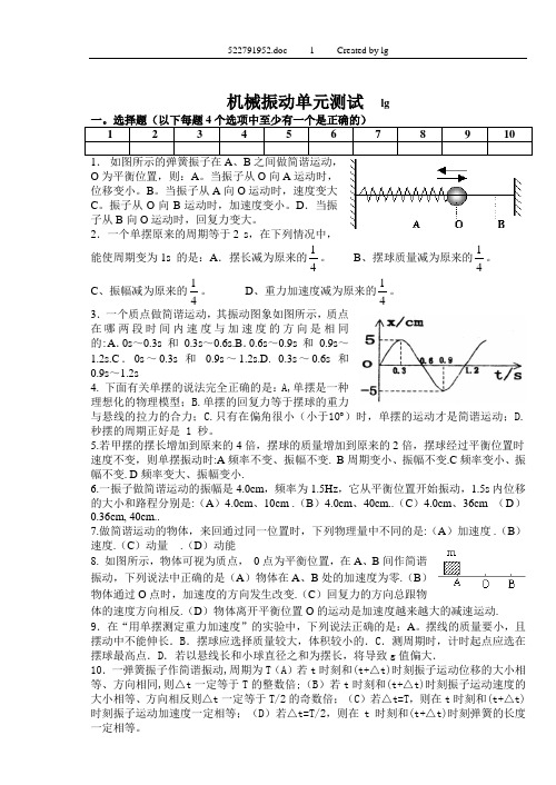 机械振动单元测试lg