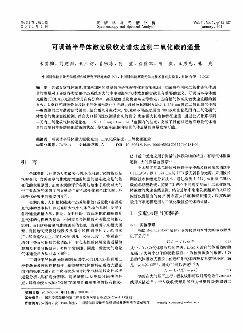 可调谐半导体激光吸收光谱法监测二氧化碳的通量