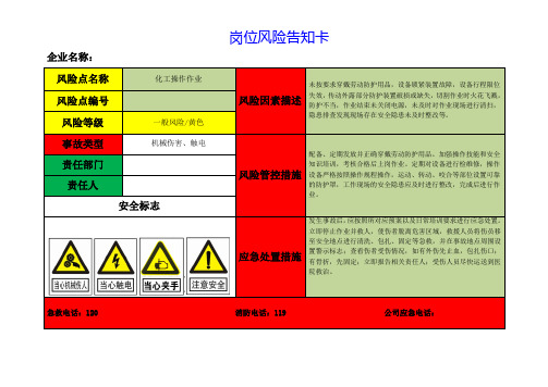 岗位风险告知卡