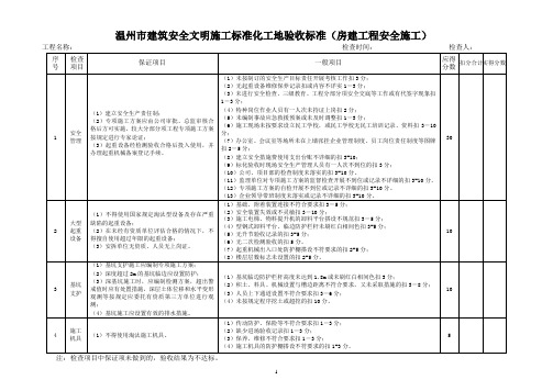 温州市建筑安全文明施工标准化工地验收标准(房建工程和市政工程) 精品