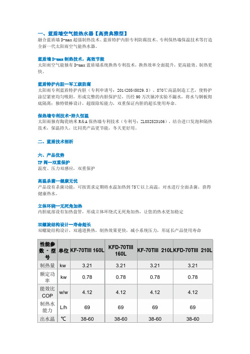 太阳雨空气能蓝盾墙高贵典雅型