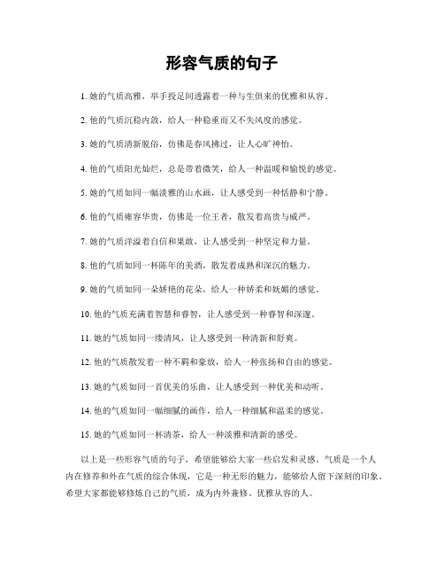 形容气质的句子