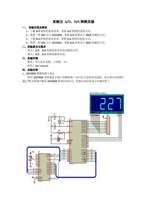 实验五 AD、DA转换实验