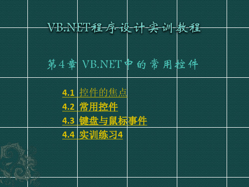 第4章NET中的常用控件