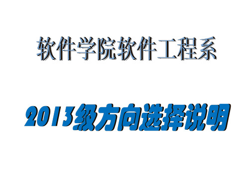 软件工程系级方向选择说明