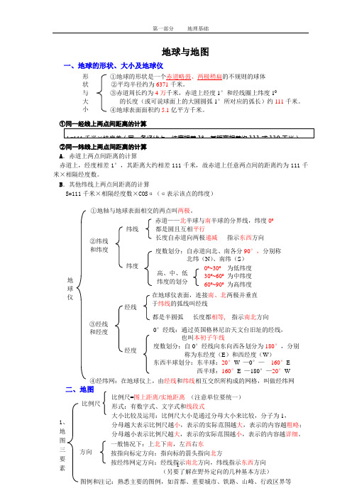 最全地球地图专题知识及习题