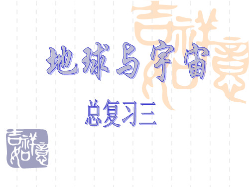 初中九年级科学课件： 地球与宇宙中考总复习  浙教版