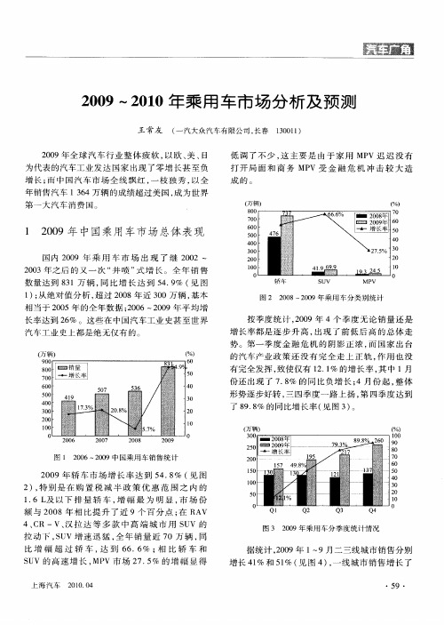 2009～2010年乘用车市场分析及预测