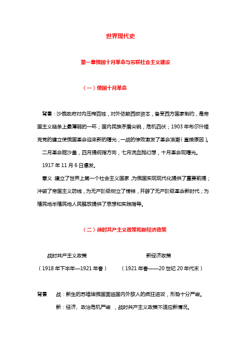 2013年四川历史考试大纲要求,根据考纲编写高中历史世界现代史复习提纲