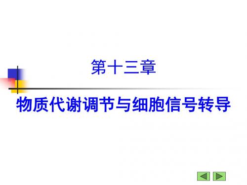 13第十三章物质代谢调节与细胞信号转导