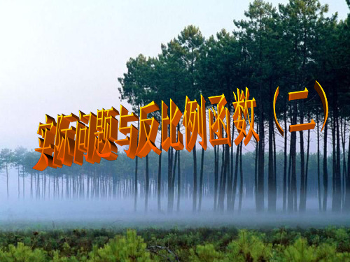 实际问题与反比例函数(二)(2019年10月)