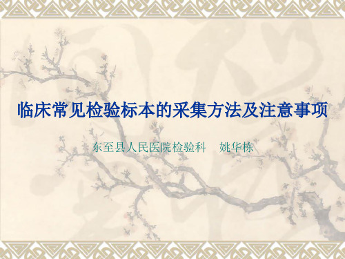 临床常见检验标本的采集方法及注意事项