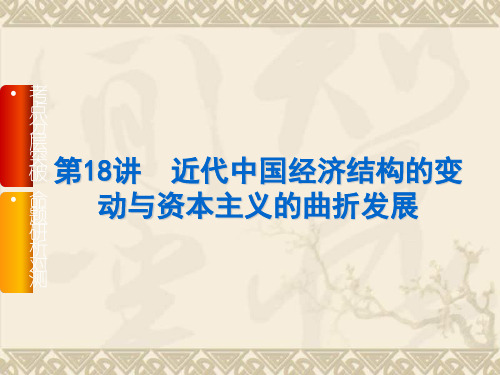 【高考复习方案】高三历史一轮复习课件(人教版) 第18讲 近代中国经济结构的变动与资本主义的曲折